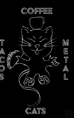 Bertrand.pt - Cats Coffee Tacos Metal - Blank Sketchbo