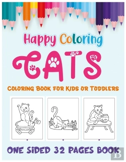 Bertrand.pt - Cats Coloring Book For Kids Or Toddlers One Sided 32 Pages Book