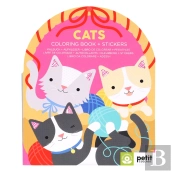 Cats Coloring Book + Stickers