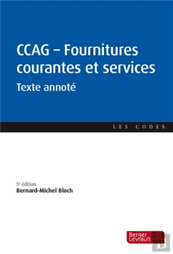 Bertrand.pt - Ccag Fournitures Courantes Et Services : Texte Annoté (5e Édition)