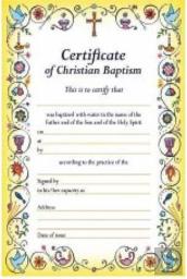 Certificate Of Baptism New B201 Pk
