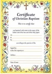 Certificate Of Baptism New B201 Pk