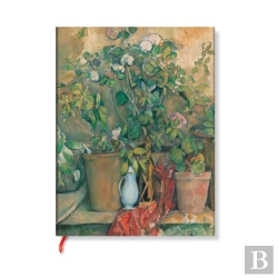 Bertrand.pt - Cezanneâ€™S Terracotta Pots And Flowers Midi Unlined Hardback Journal (Elastic Band Closure)