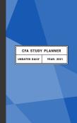 Cfa Study Planner