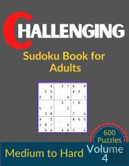 Challenging Sudoku Book For Adults Volume 4