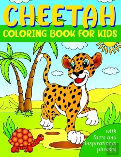 Bertrand.pt - Cheetah Coloring Book For Kids With Facts And Inspirational Phrases