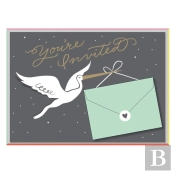 Cheree Berry Stork Stops Here Baby Shower Invite Notecards