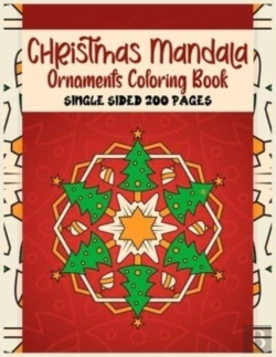 Bertrand.pt - Christmas Mandala Ornaments Coloring Book Single Sided 200 Pages