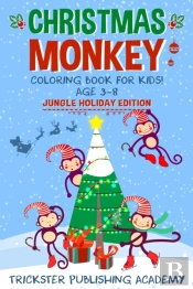 Christmas Monkey Coloring Book For Kids