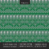 Christmas Pattern Scrapbook Paper Pad 8x8 Decorative Scrapbooking Kit For Cardmaking Gifts, Diy Crafts, Printmaking, Papercrafts, Green Knit Ugly Sweater Style