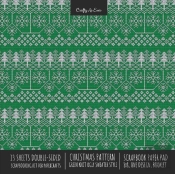 Christmas Pattern Scrapbook Paper Pad 8x8 Decorative Scrapbooking Kit For Cardmaking Gifts, Diy Crafts, Printmaking, Papercrafts, Green Knit Ugly Sweater Style
