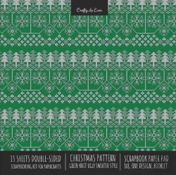 Bertrand.pt - Christmas Pattern Scrapbook Paper Pad 8x8 Decorative Scrapbooking Kit For Cardmaking Gifts, Diy Crafts, Printmaking, Papercrafts, Green Knit Ugly Sweater Style