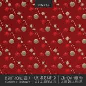 Christmas Pattern Scrapbook Paper Pad 8x8 Decorative Scrapbooking Kit For Cardmaking Gifts, Diy Crafts, Printmaking, Papercrafts, Red And Gold Designer Paper