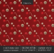 Christmas Pattern Scrapbook Paper Pad 8x8 Decorative Scrapbooking Kit For Cardmaking Gifts, Diy Crafts, Printmaking, Papercrafts, Red And Gold Designer Paper