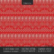 Christmas Pattern Scrapbook Paper Pad 8x8 Decorative Scrapbooking Kit For Cardmaking Gifts, Diy Crafts, Printmaking, Papercrafts, Red Knit Ugly Sweater Style