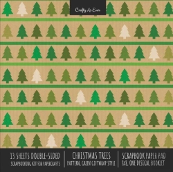 Bertrand.pt - Christmas Trees Pattern Scrapbook Paper Pad 8x8 Decorative Scrapbooking Kit For Cardmaking Gifts, Diy Crafts, Printmaking, Papercrafts, Green Giftwrap Style