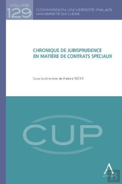 Bertrand.pt - Chronique De Jurisprudence En Matiere De Contrats Speciaux - Sous La Direction De Patrick Wery