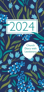 Church Pocket Book And Diary 2024 Navy Floral