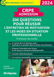 Cible Concours Enseignement - Crpe  Admission  200 Questions Pour Reussir L Entretien De Motivatio