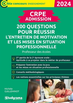 Bertrand.pt - Cible Concours Enseignement - Crpe  Admission  200 Questions Pour Reussir L Entretien De Motivatio