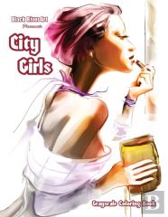City Girls Grayscale Coloring Book