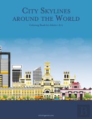 City Skylines Around The World Coloring Book For Adults 1 & 2