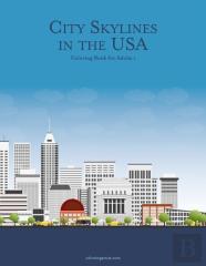 City Skylines In The Usa Coloring Book For Adults 1