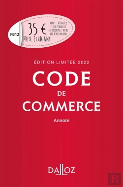 Bertrand.pt - Code De Commerce Annoté : Édition 2022 (117e Édition)