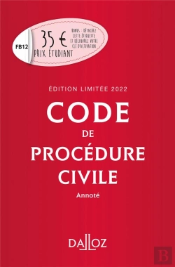 Bertrand.pt - Code De Procédure Civile Annoté : Édition 2022 (113e Édition)