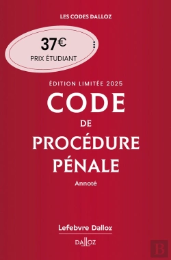 Bertrand.pt - Code De Procédure Pénale : Annoté (Édition 2025)