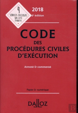Bertrand.pt - Code Des Procédures Civiles D'Exécution Annoté Et Commenté (Édition 2018)