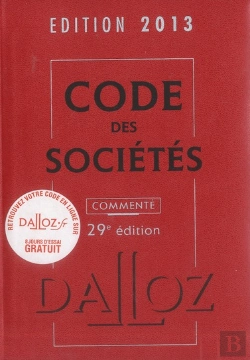 Bertrand.pt - Code Des Societes Commente (Edition 2013)