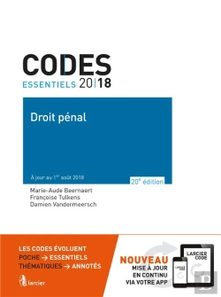 Bertrand.pt - Code Essentiel - Droit Penal 2018 - A Jour Au 1<Sup>Er</Sup> Aout 2018