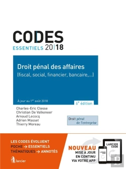 Bertrand.pt - Code Essentiel - Droit Penal Des Affaires 2018 (Fiscal, Social, Financier, Bancaire,...) - A Jour Au