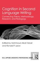 Cognition In Second Language Writing