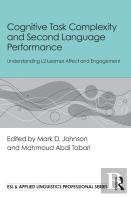 Cognitive Task Complexity And Second Language Performance