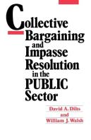 Collective Bargaining And Impasse Resolution In Public Sector