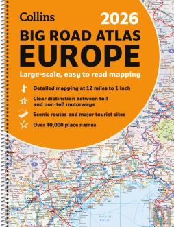 Collins Big Road Atlas Europe 2026 (A3 Spiral)