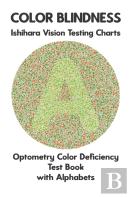 Color Blindness Ishihara Vision Testing Charts Optometry Color Deficiency Test Book With Alphabets