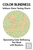 Color Blindness Ishihara Vision Testing Charts Optometry Color Deficiency Test Book With Numbers
