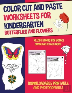 Bertrand.pt - Color Cut And Paste Worksheets For Kindergarten (Butterflies And Flowers)