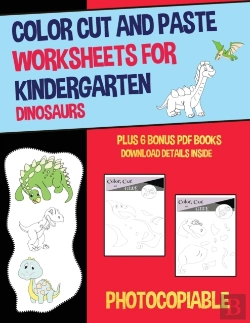 Bertrand.pt - Color Cut And Paste Worksheets For Kindergarten (Dinosaurs)