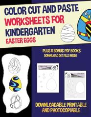 Color Cut And Paste Worksheets For Kindergarten (Easter Eggs)