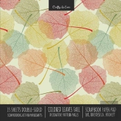 Colored Leaves Fall Scrapbook Paper Pad 8x8 Decorative Scrapbooking Kit For Cardmaking Gifts, Diy Crafts, Printmaking, Papercrafts, Seasonal Designer Paper