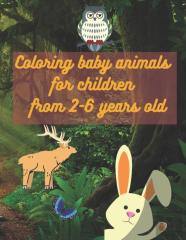 Coloring Baby Animals  For Children From 2-6 Years Old