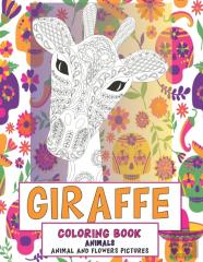 Coloring Book Animal And Flowers Pictures - Animals - Giraffe