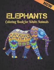 Coloring Book For Adults Animals Elephants