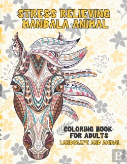 Bertrand.pt - Coloring Book For Adults Landscape And Animal - Stress Relieving Mandala Animal