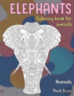 Bertrand.pt - Coloring Book For Animals - Animals - Thick Lines - Elephants