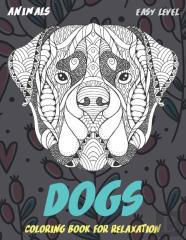Coloring Book For Relaxation - Animals - Easy Level - Dogs